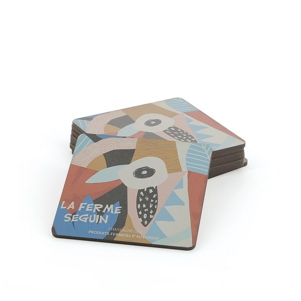 Sous bock bois 9 x 9 cm -