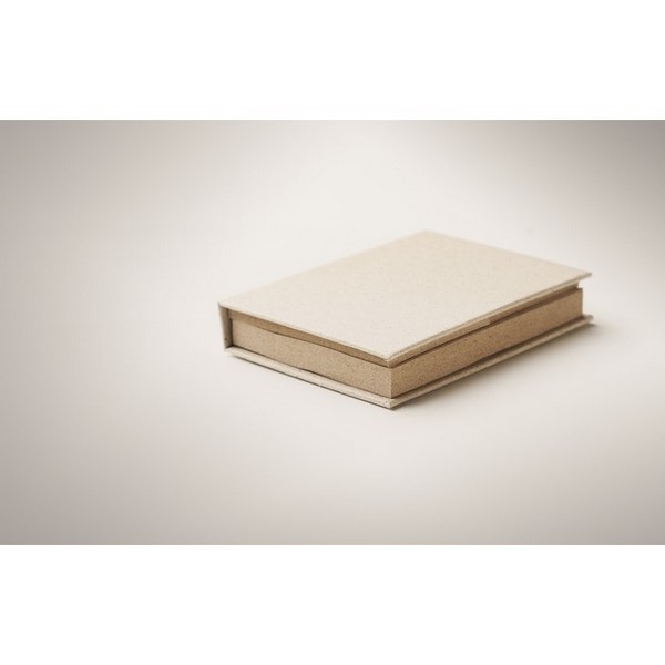 Bloc-notes adhésives papier d'herbe et couverture en carton -