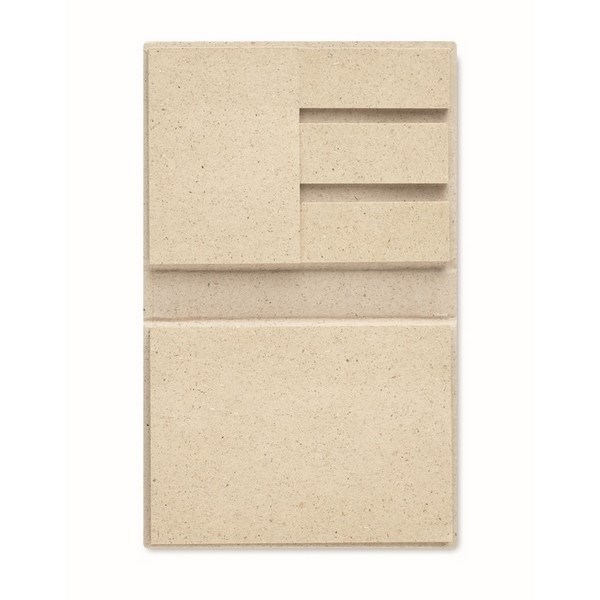 Bloc-notes adhésives papier d'herbe et couverture en carton -