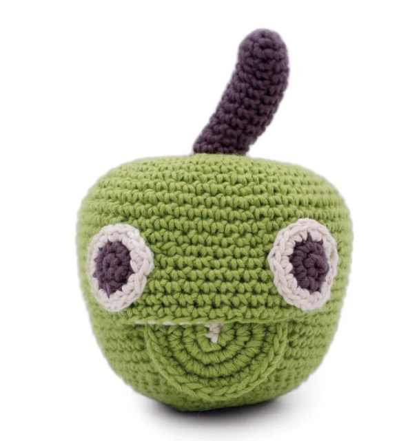 Newton la Pomme en crochet, en coton bio