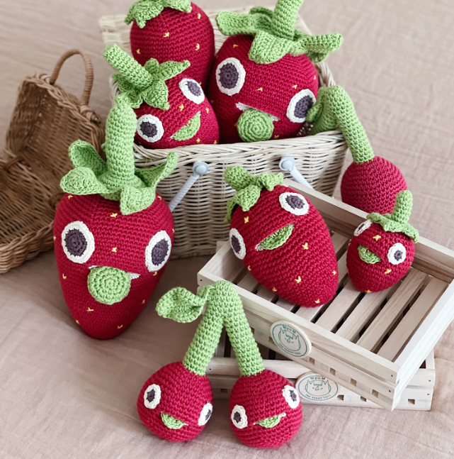 Billy la Mini Fraise en crochet, en coton bio - 3