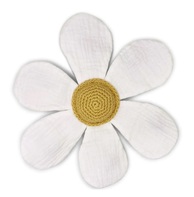 Camomille - fleur en crochet, en coton bio