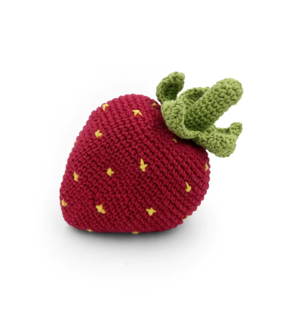 Fraise en crochet artisanal, en coton bio - 2