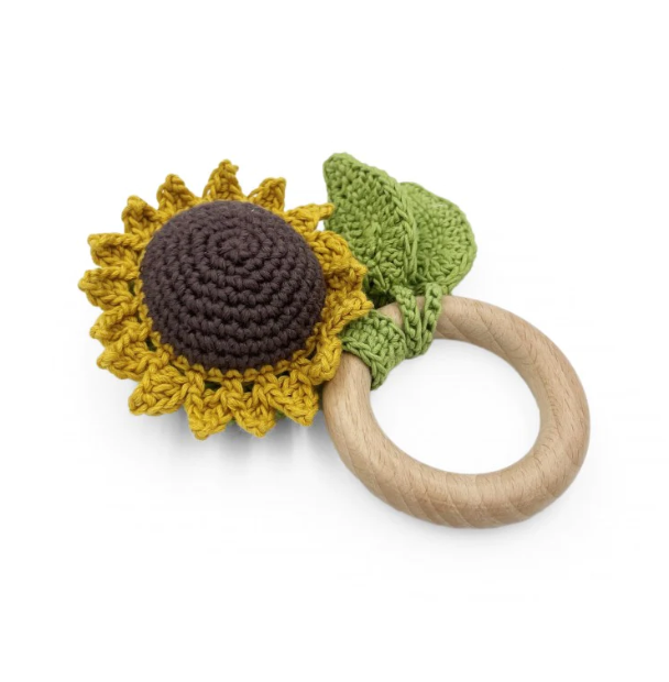 Été - hochet tournesol en coton bio - 2