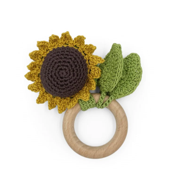 Été - hochet tournesol en coton bio