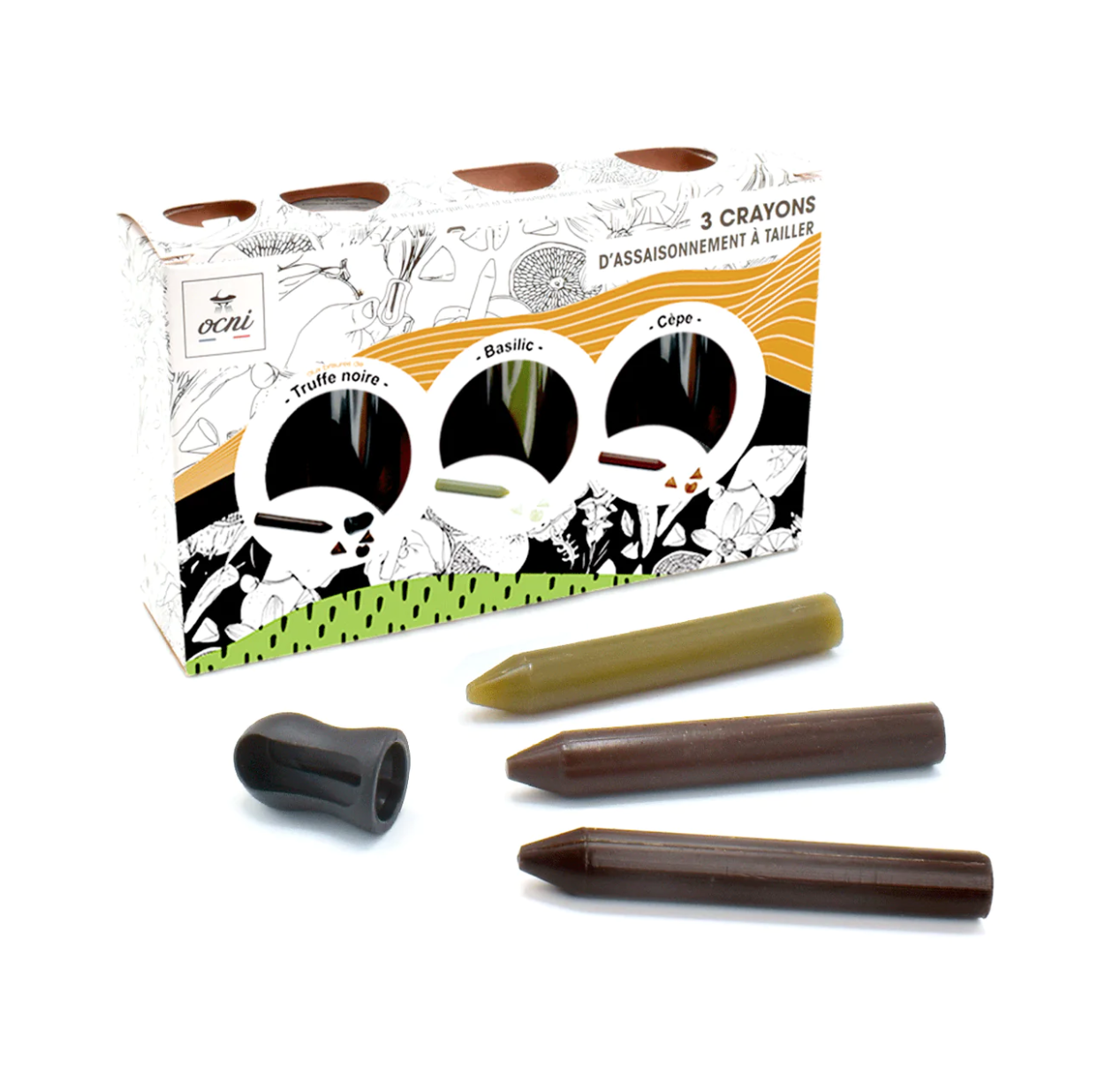 Coffret 3 crayons d'assaisonnement et son taille crayon