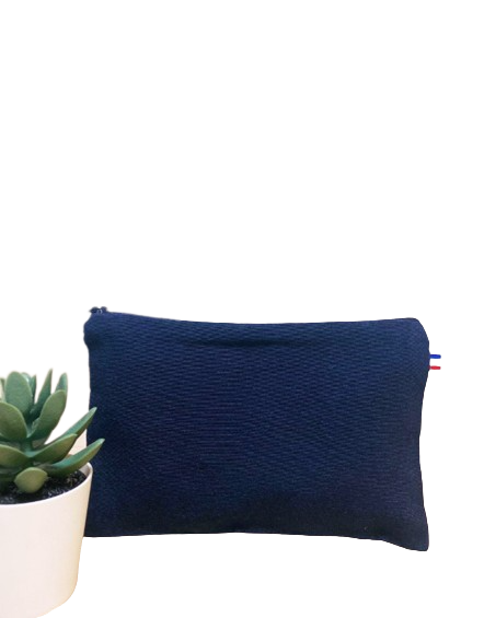 Trousse S bleu marine en coton bio et recyclé Origine France Garantie - Sylvie - 2