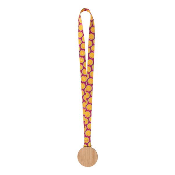 Tour de cou rPET avec médaille en bambou -