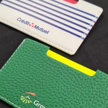 Porte cartes simple cuir recyclé Made in France - 5