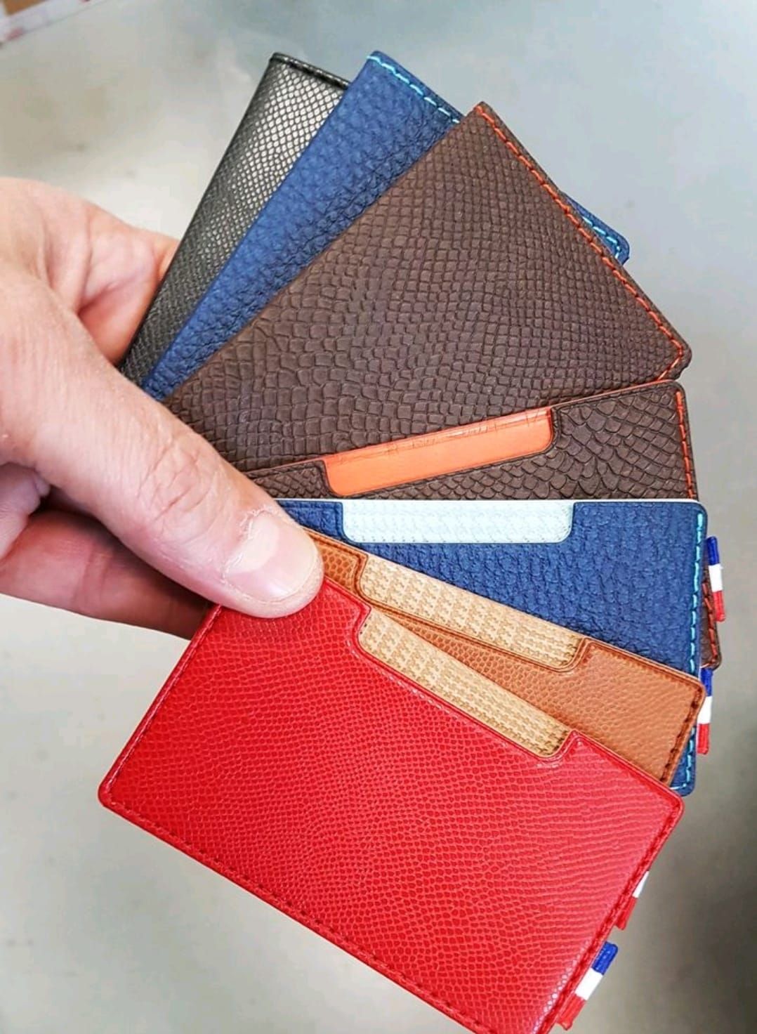 Porte cartes simple cuir recyclé Made in France - 4