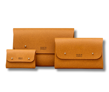 Pochette cuir recyclé Made in France