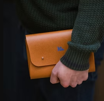 Pochette cuir recyclé Made in France - 8