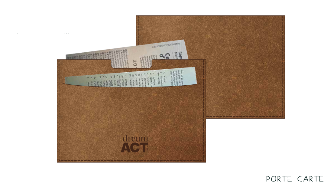 Porte papiers véhicule cuir recyclé Made in France - 4