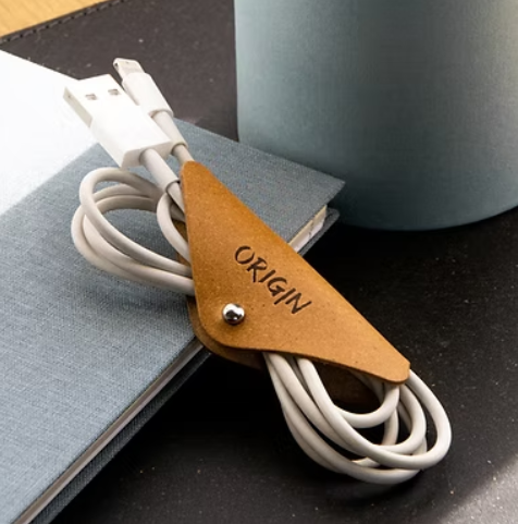 Range câble triangle cuir recyclé Made in France - 3