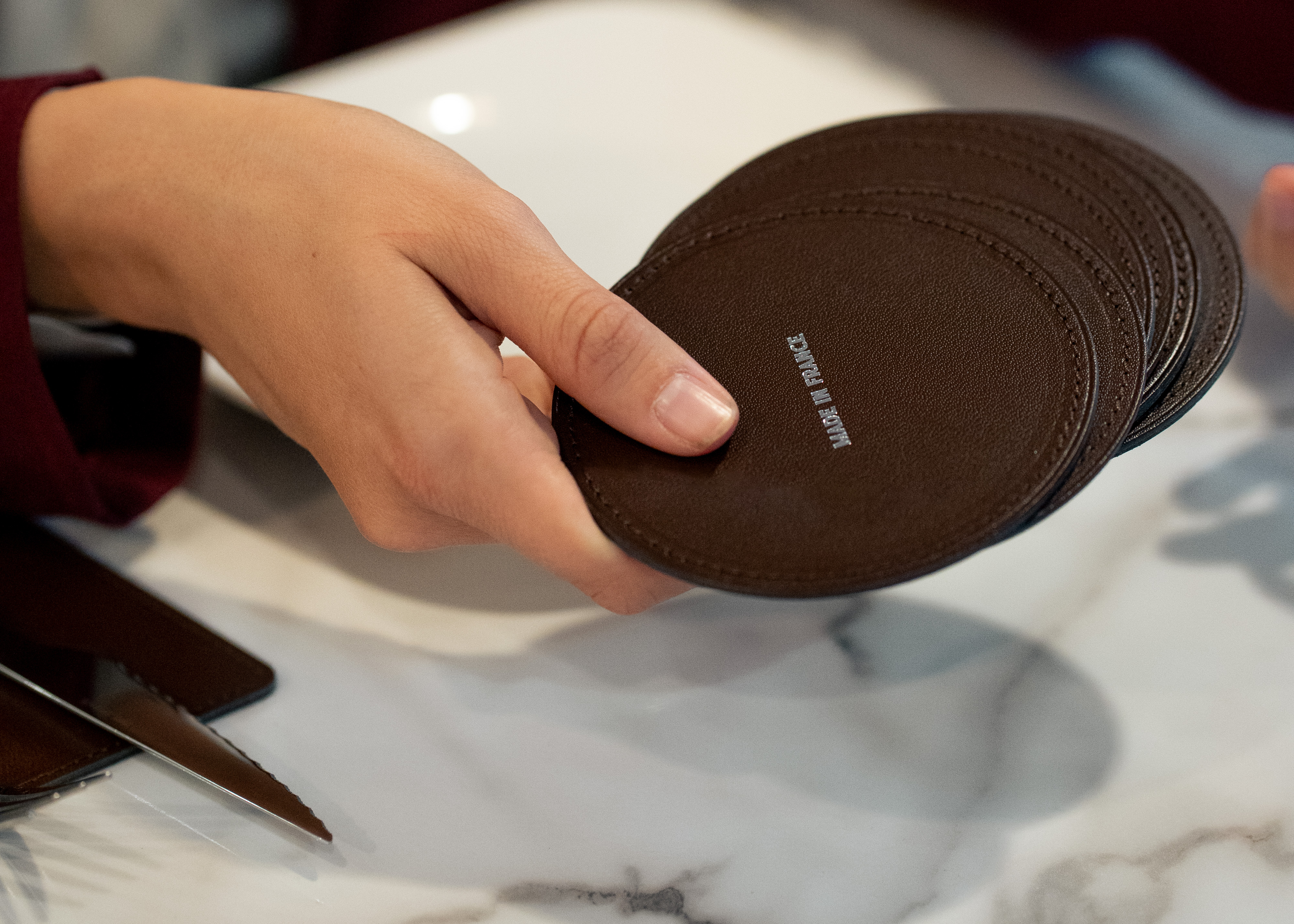 Sous verre cuir recyclé Made in France - 7