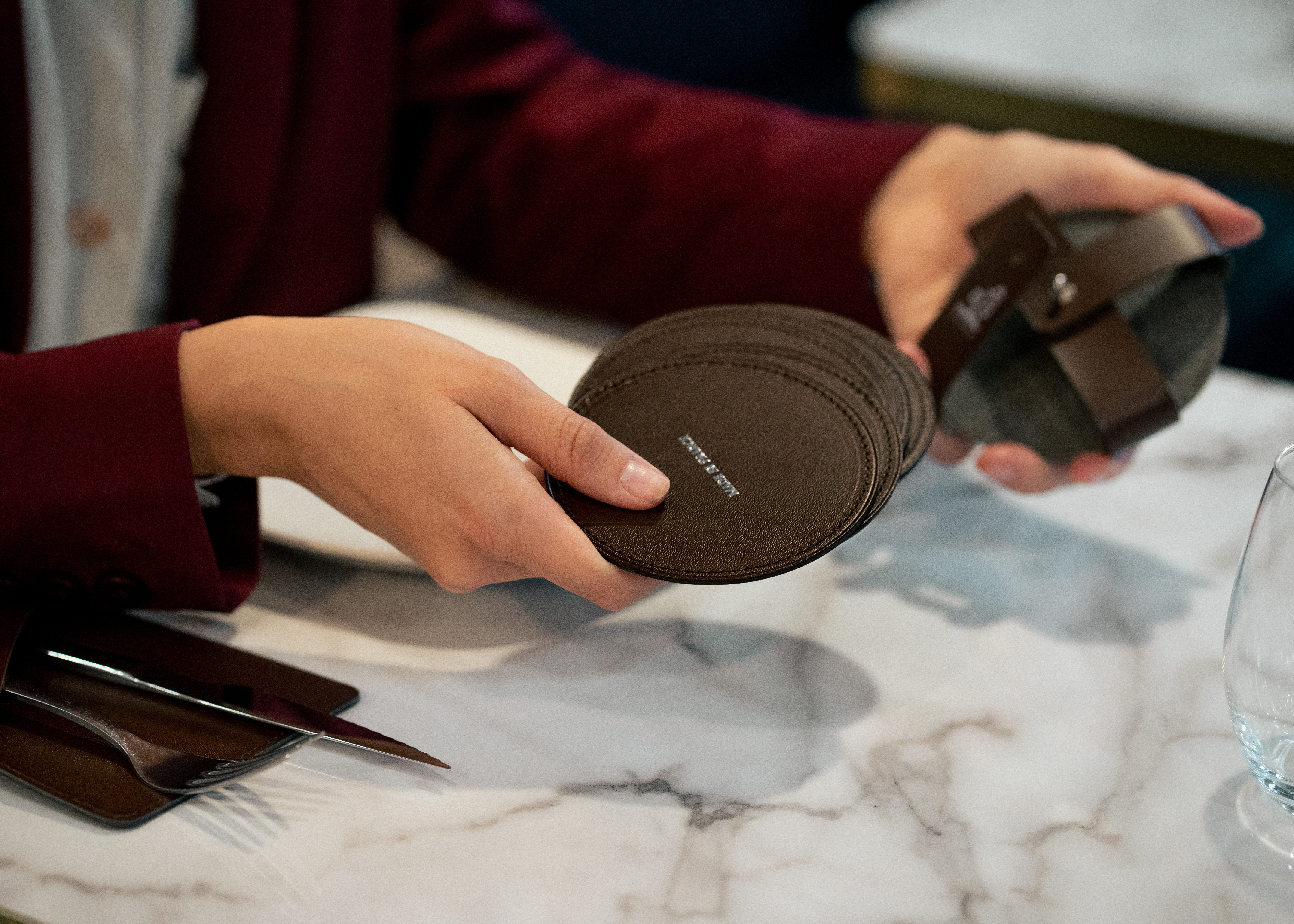 Sous verre cuir recyclé Made in France - 8