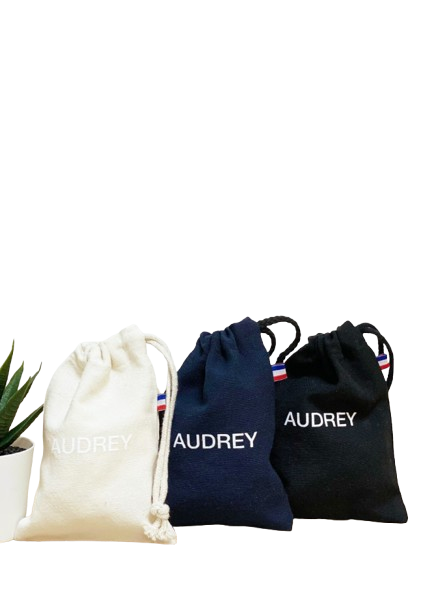 Pochon XS blanc en coton bio et recyclé Origine France Garantie - Audrey - 2