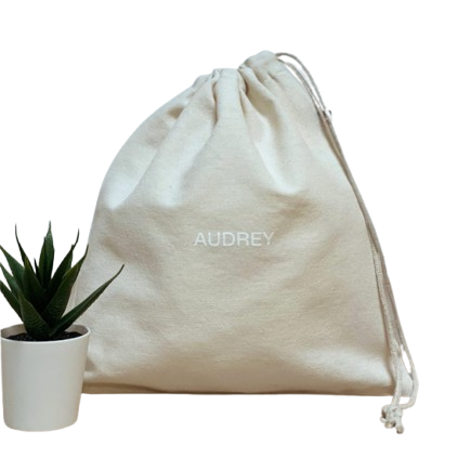 Pochon M naturel en coton bio et recyclé Origine France Garantie - Audrey