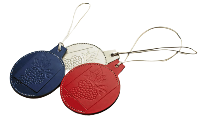 Etiquette à bagage en cuir recyclé - Made in France