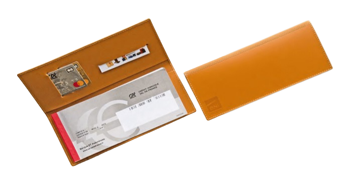 Porte chéquier en cuir recyclé Made in France