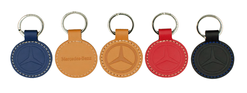 Porte clé rond en cuir Made in France -