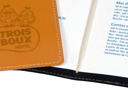 Porte menu en cuir recyclé Made in France -