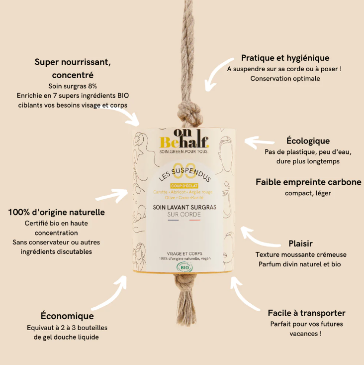 Savon surgras octogonal à suspendre Made in France - 3