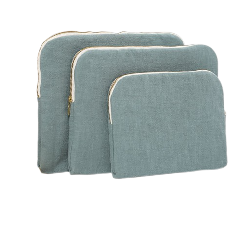 Housse d'ordinateur matelassée en lin lavé