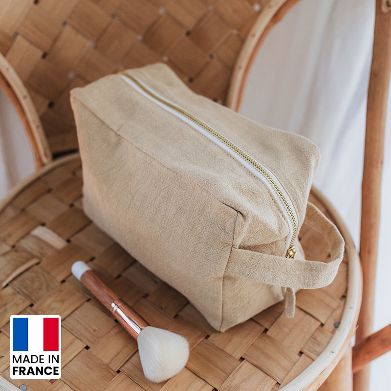 Trousse de toilette en lin lavé Made in France -