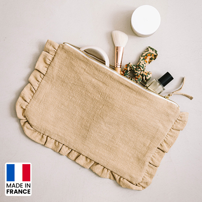 Pochette à volant en lin lavé Made in France -