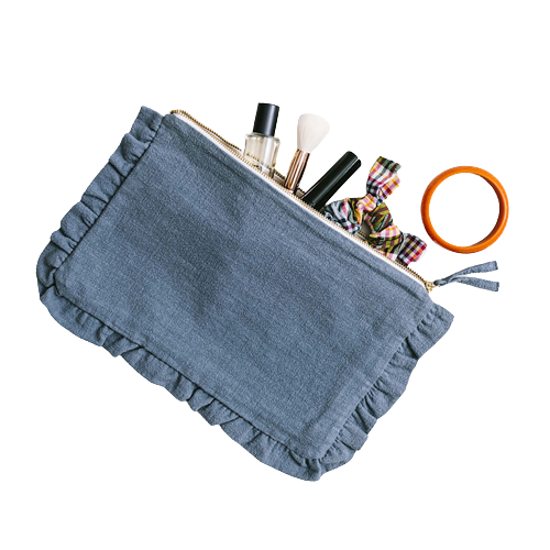 Pochette à volant en lin lavé Made in France