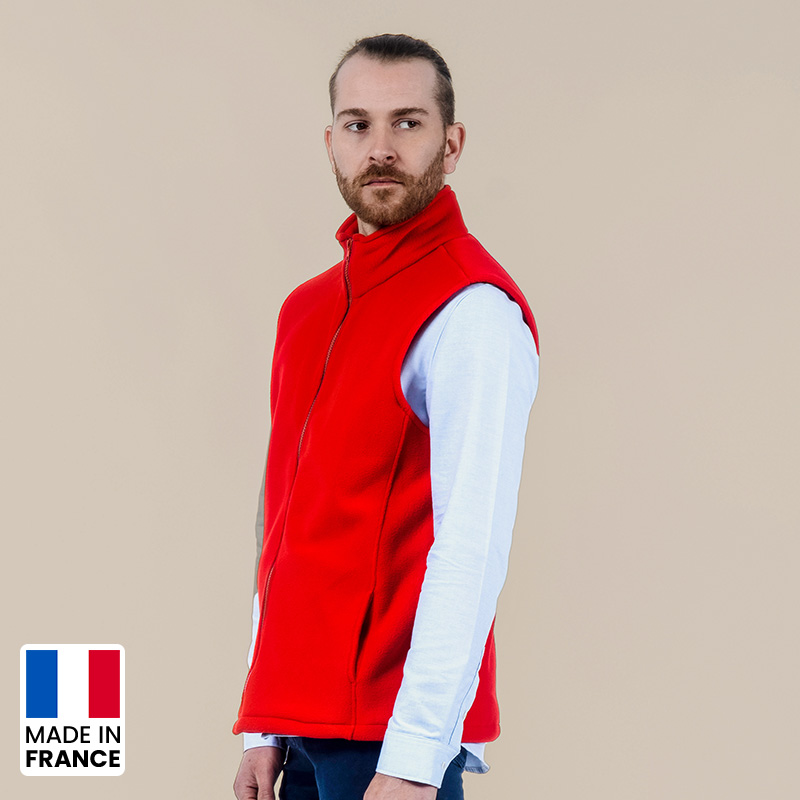Veste polaire unisexe avec ou sans manche Made in France -