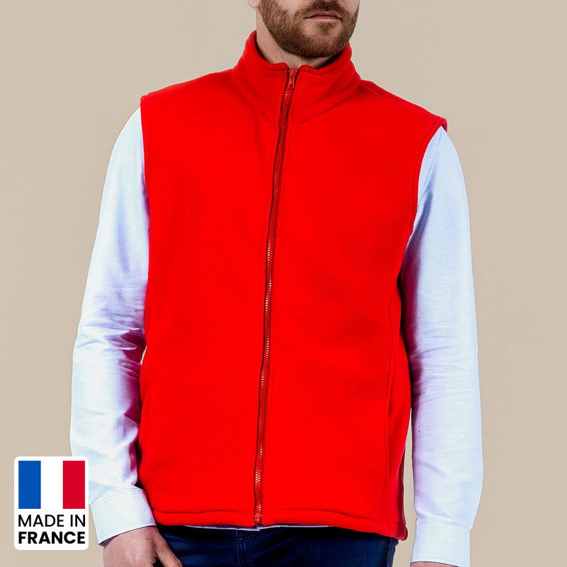Veste polaire unisexe avec ou sans manche Made in France -
