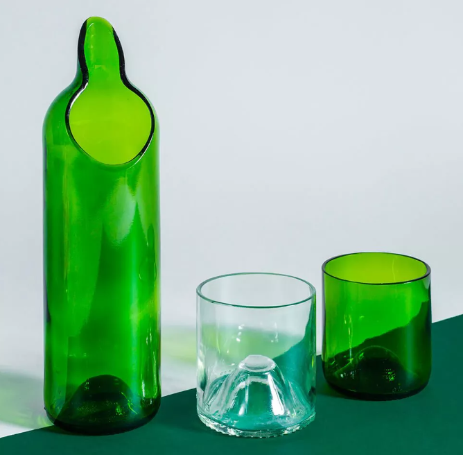 Ensemble de table en verre upcyclé Made in France - La Culottée -