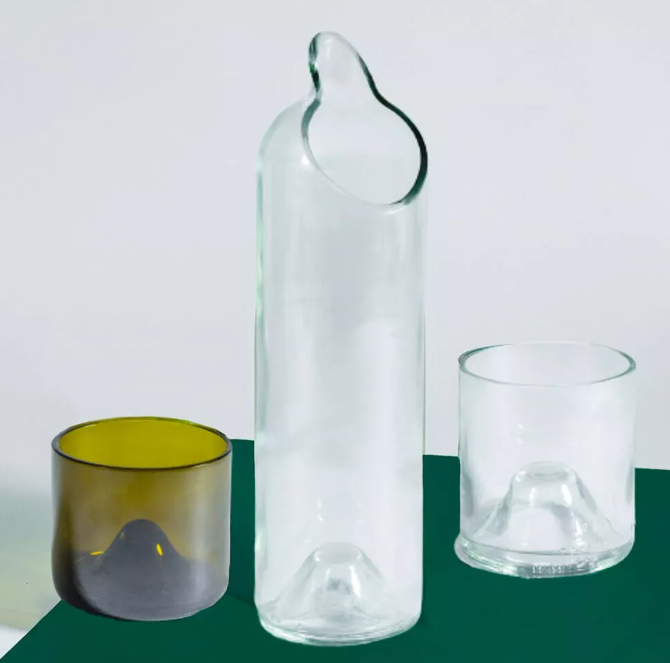 Ensemble de table en verre upcyclé Made in France - La Culottée -
