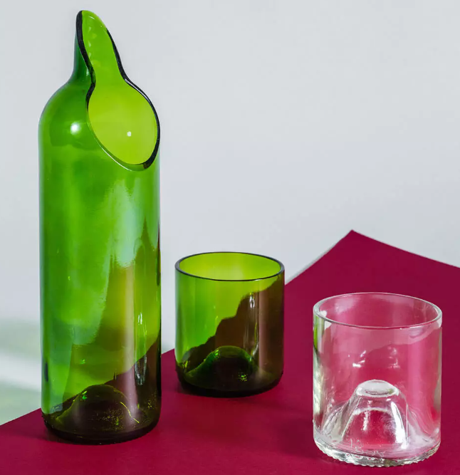 Ensemble de table en verre upcyclé Made in France - La Culottée -