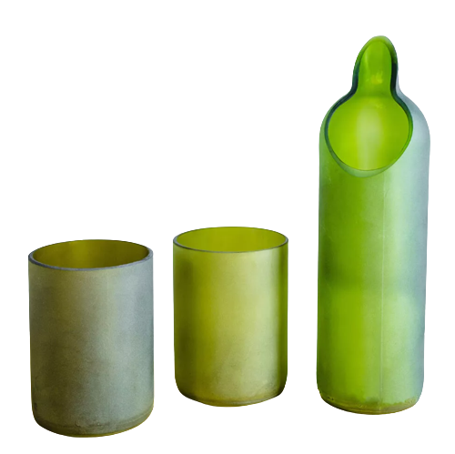 Ensemble de table en verre upcyclé Made in France - La Culottée