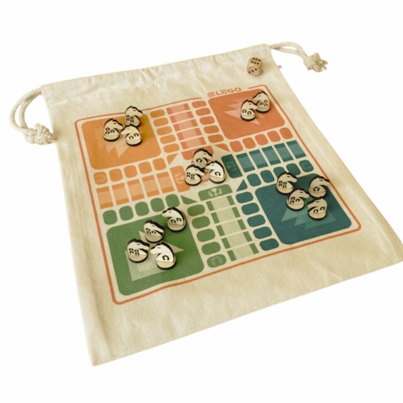 Pochon en coton bio 3 jeux en 1 Made in France