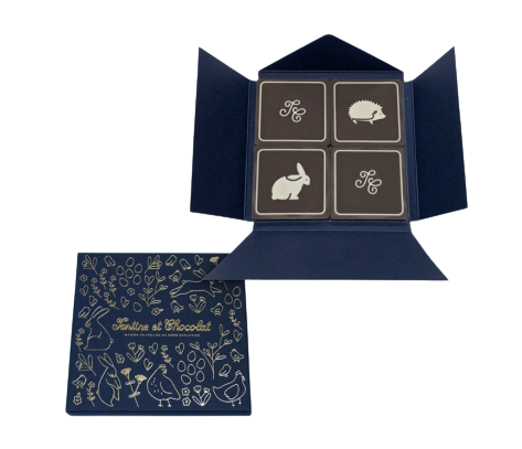Pochette de 4 chocolats personnalisable fabriquée en France