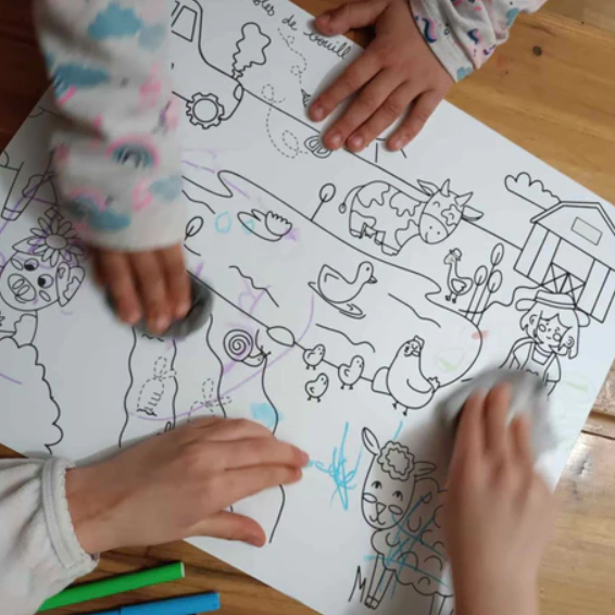 Set de table de coloriage réutilisable et lavable -