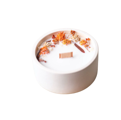 Bougie coulée à  la main à la cire de soja naturelle