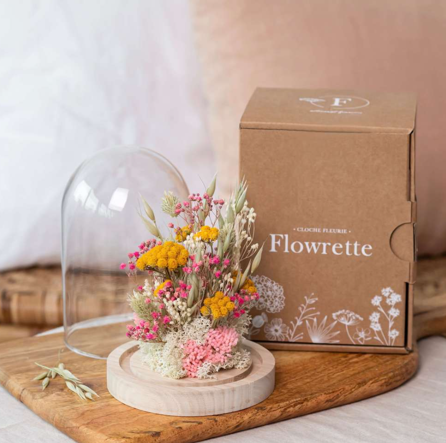 Cloche fleurie fabriquée à la main -