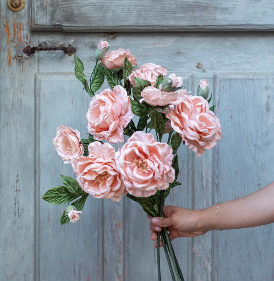 Fleurs en papier de mûrier à l'unité -