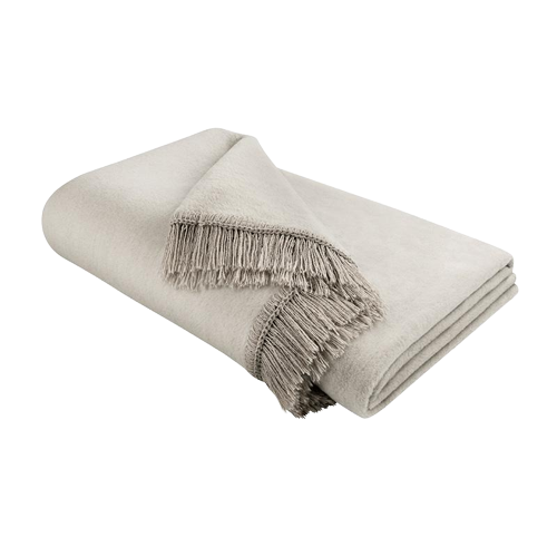 Plaid polaire avec franges