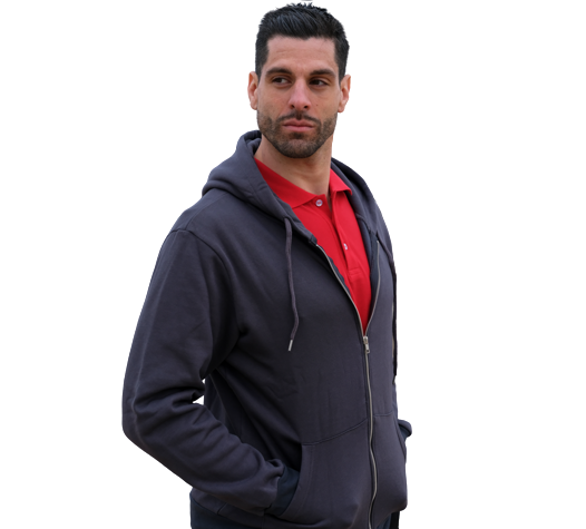 Hoodie à zip en coton upcyclé Made in Europe -