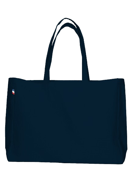 Sac cabas avec soufflet en coton recyclé Made in France - Pierre -