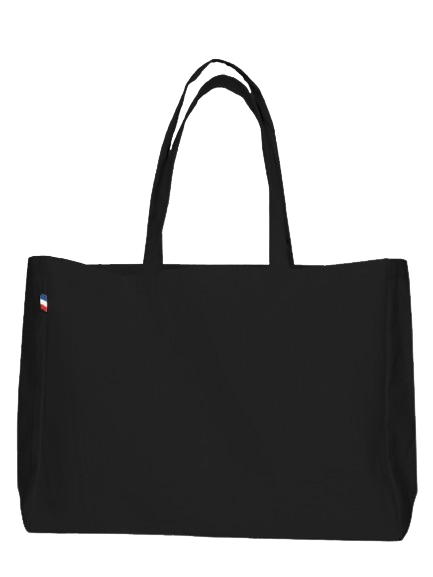 Sac cabas avec soufflet en coton recyclé Made in France - Pierre -