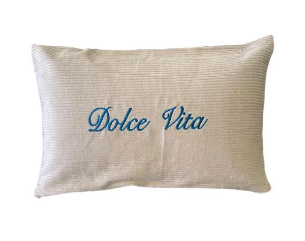 Coussin en velours côtelé Made in France -