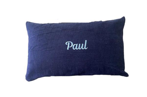 Coussin en velours côtelé Made in France