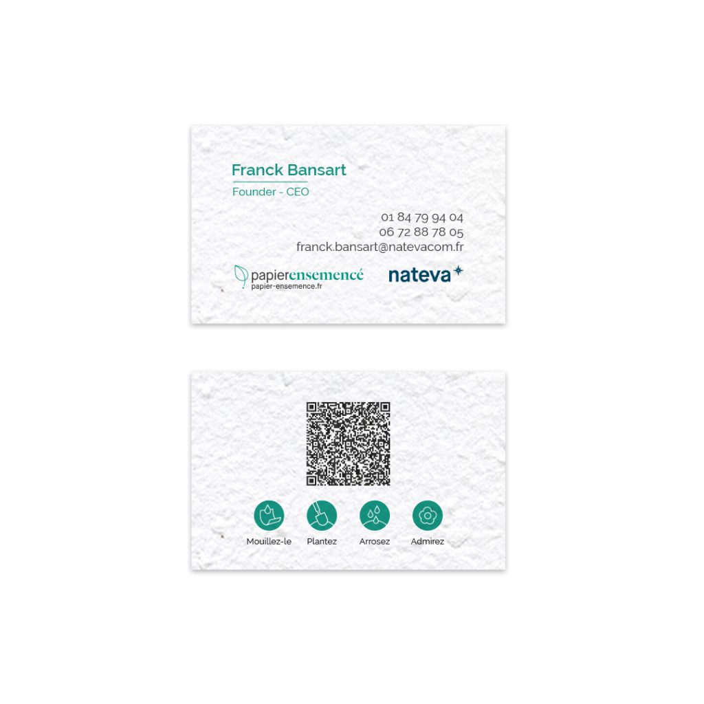 Carte de visite en papier ensemencé Made in France